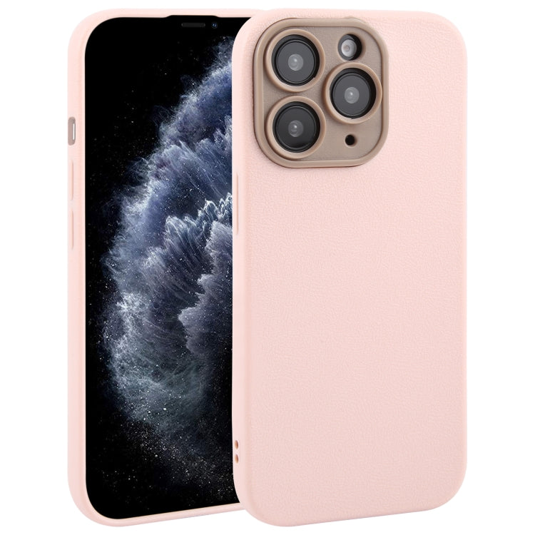 Plain Imitation Leather Back Cover Phone Case, For iPhone 11 Pro