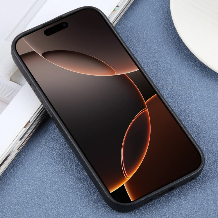Plain Imitation Leather Back Cover Phone Case, For iPhone 16 Pro Max, For iPhone 16 Pro