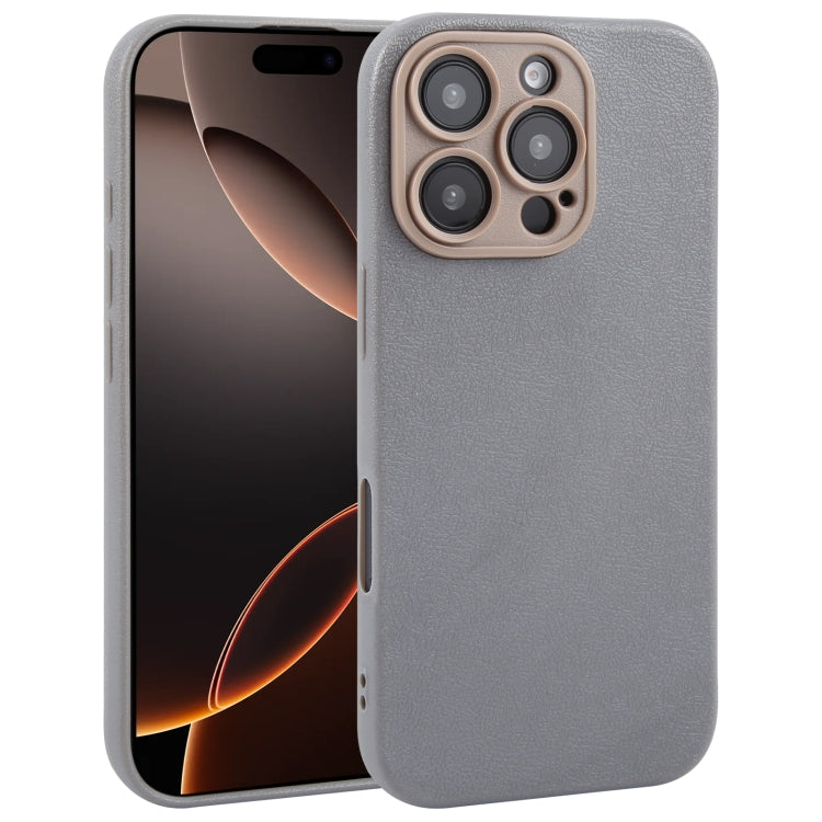 Plain Imitation Leather Back Cover Phone Case, For iPhone 16 Pro Max, For iPhone 16 Pro