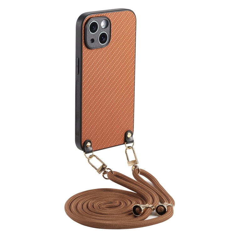 Carbon Fiber Texture Leather Back Phone Case with Crossbody Strap, For iPhone 14 Pro Max, For iPhone 13 Pro Max, For iPhone 13 Pro, For iPhone 13