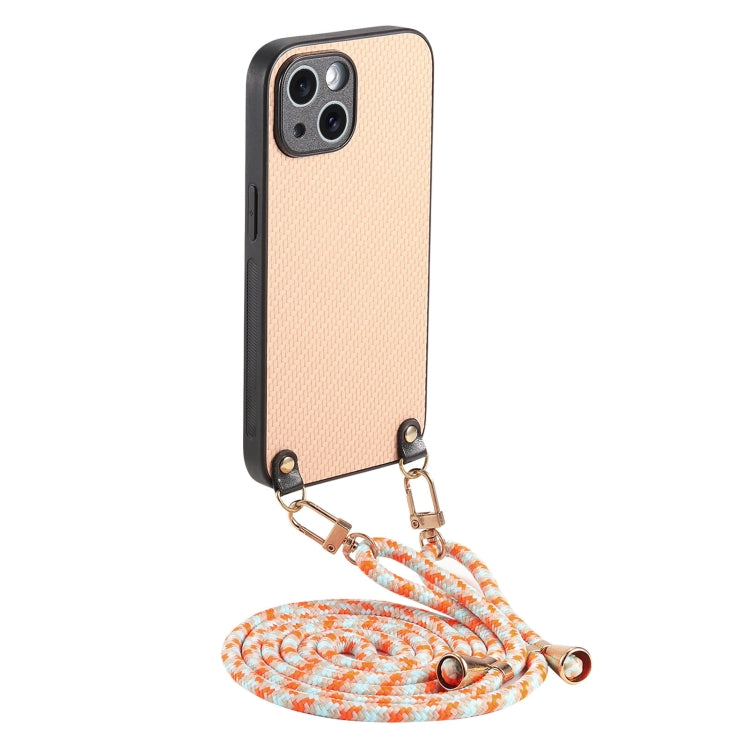 Carbon Fiber Texture Leather Back Phone Case with Crossbody Strap, For iPhone 13 mini, For iPhone 12, For iPhone 12 Pro Max, For iPhone 12 Pro