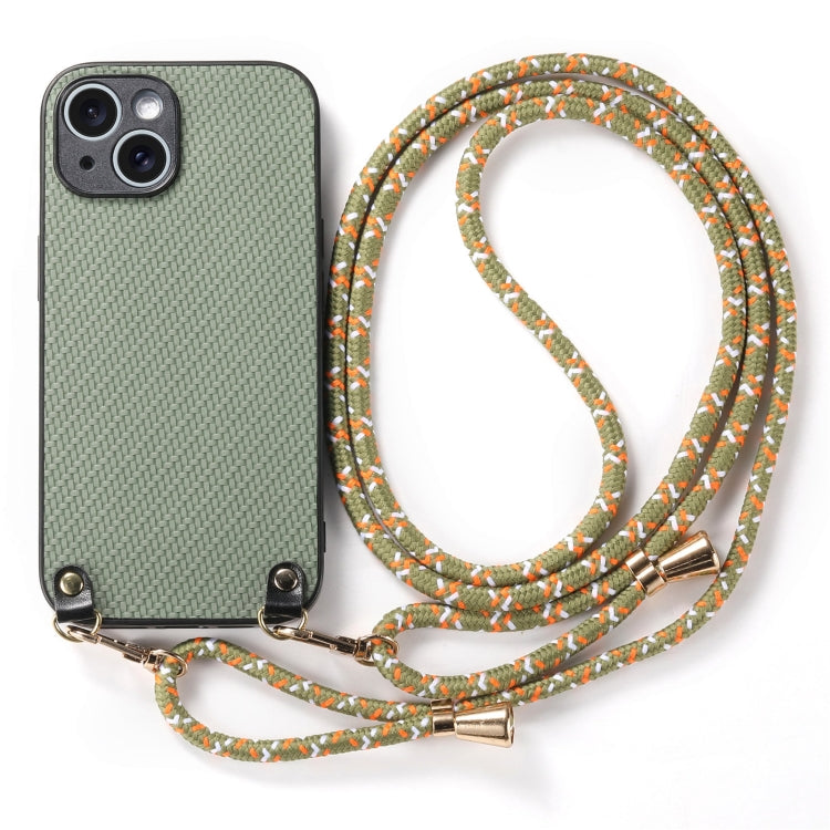 Carbon Fiber Texture Leather Back Phone Case with Crossbody Strap, For iPhone 12 mini, For iPhone 11 Pro Max, For iPhone 11, For iPhone 11 Pro