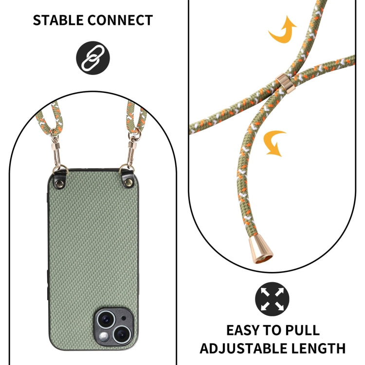 Carbon Fiber Texture Leather Back Phone Case with Crossbody Strap, For iPhone 12 mini, For iPhone 11 Pro Max, For iPhone 11, For iPhone 11 Pro