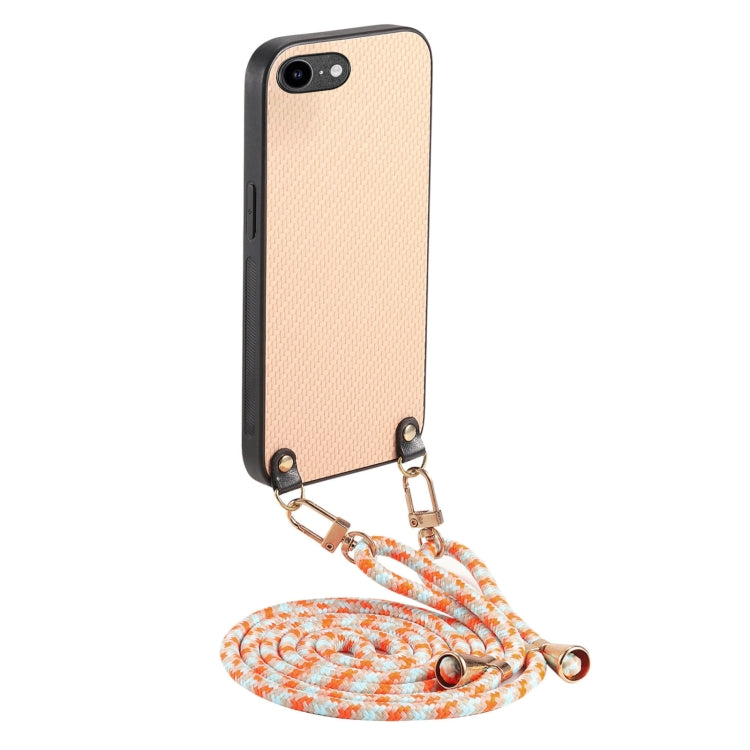 Carbon Fiber Texture Leather Back Phone Case with Crossbody Strap, For iPhone XR, For iPhone XS Max, For iPhone 7 / 8 / SE 2022 / SE 2020, For iPhone X / XS