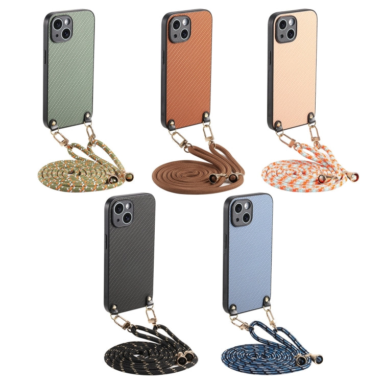 Carbon Fiber Texture Leather Back Phone Case with Crossbody Strap, For iPhone 12 mini, For iPhone 11 Pro Max, For iPhone 11, For iPhone 11 Pro