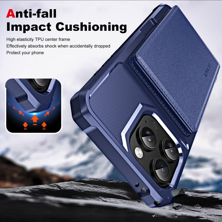 ENKAY Hat-Prince Card Slot Wallet TPU Back Leather Phone Case with Lens Film, For iPhone 15 Pro Max, For iPhone 15 Pro, For iPhone 15 Plus, For iPhone 15