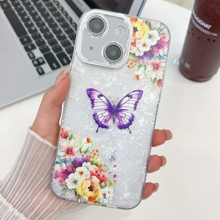 Plating Texture Butterfly TPU Phone Case with Glitter Lens Film, For iPhone 16, For iPhone 15 Pro Max, For iPhone 15 Pro, For iPhone 15