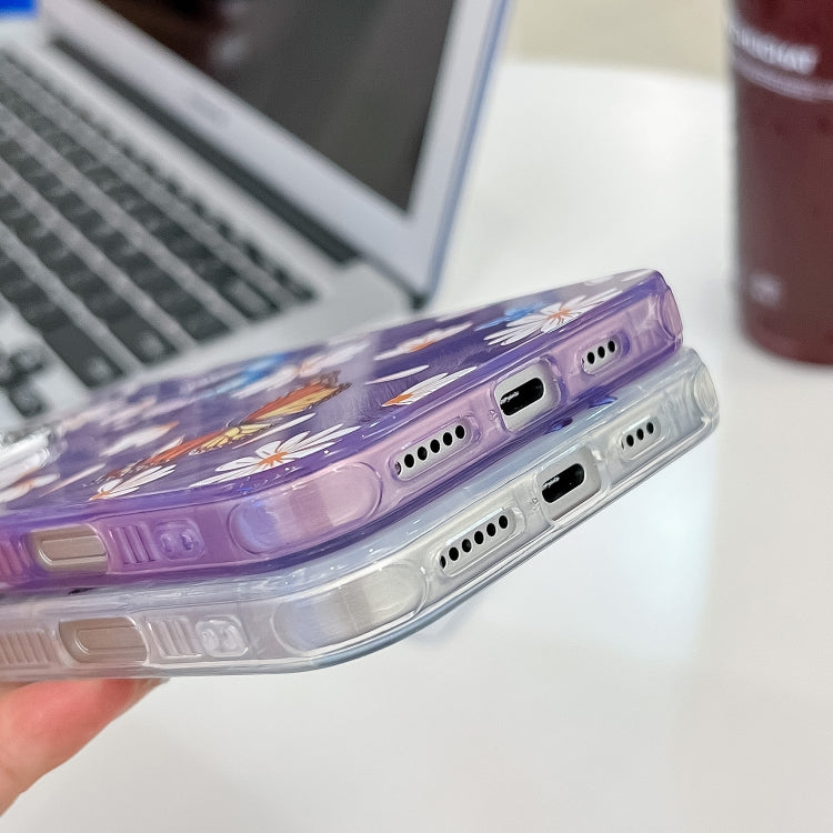 Plating Texture Butterfly TPU Phone Case with Glitter Lens Film, For iPhone 16, For iPhone 15 Pro Max, For iPhone 15 Pro, For iPhone 15