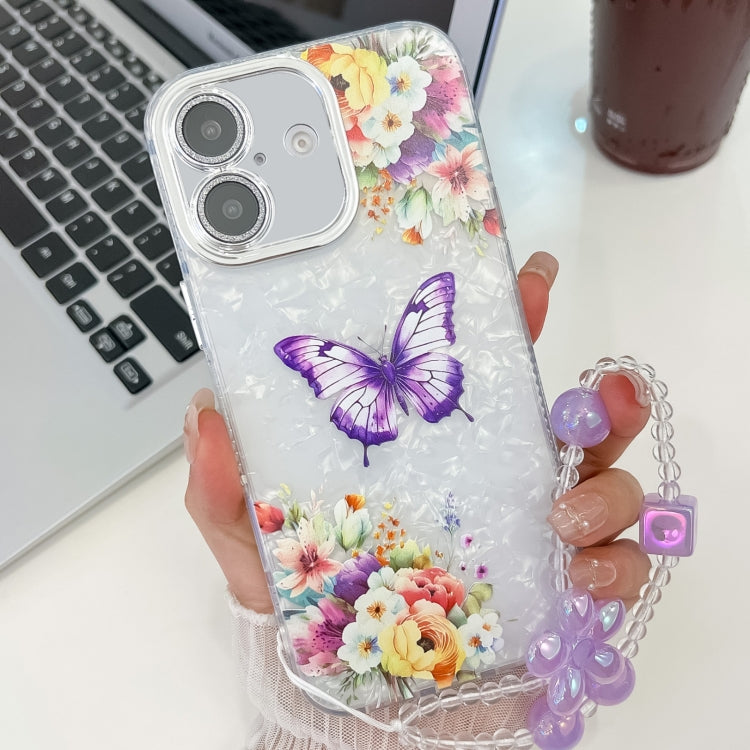 Plating Texture Butterfly Wristband TPU Phone Case with Glitter Lens Film, For iPhone 16e, For iPhone 16 Pro Max, For iPhone 16 Pro, For iPhone 16 Plus