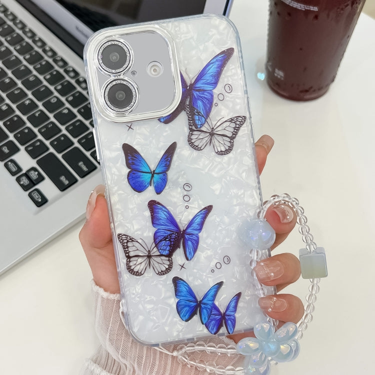 Plating Texture Butterfly Wristband TPU Phone Case with Glitter Lens Film, For iPhone 16e, For iPhone 16 Pro Max, For iPhone 16 Pro, For iPhone 16 Plus