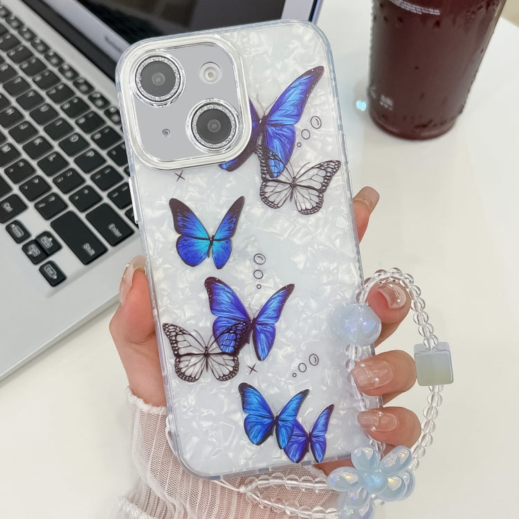 Plating Texture Butterfly Wristband TPU Phone Case with Glitter Lens Film, For iPhone 14, For iPhone 14 Pro, For iPhone 14 Pro Max, For iPhone 13 Pro Max