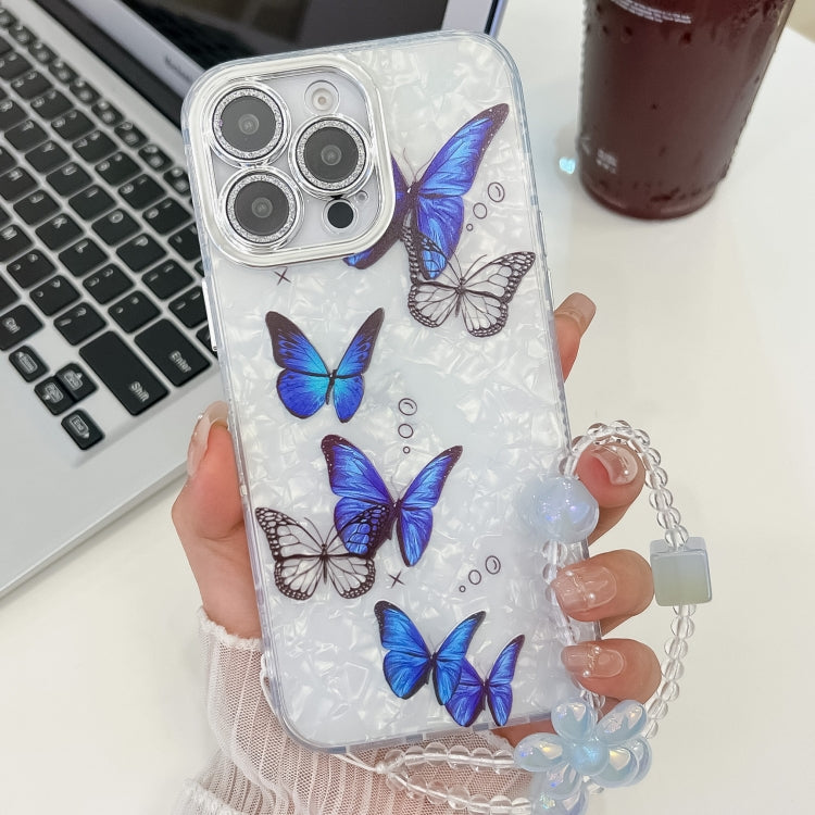 Plating Texture Butterfly Wristband TPU Phone Case with Glitter Lens Film, For iPhone 14, For iPhone 14 Pro, For iPhone 14 Pro Max, For iPhone 13 Pro Max