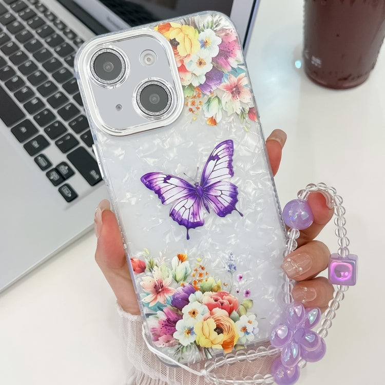 Plating Texture Butterfly Wristband TPU Phone Case with Glitter Lens Film, For iPhone 13 Pro, For iPhone 13
