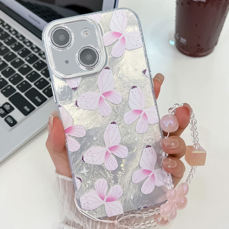 Plating Texture Butterfly Wristband TPU Phone Case with Glitter Lens Film, For iPhone 13 Pro, For iPhone 13