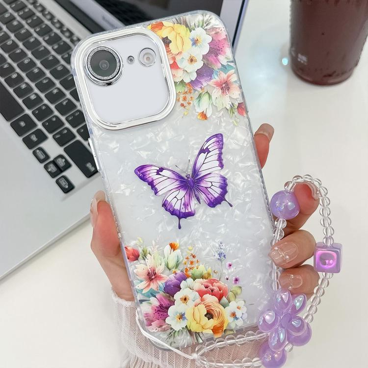Plating Texture Butterfly Wristband TPU Phone Case with Glitter Lens Film, For iPhone 16e, For iPhone 16 Pro Max, For iPhone 16 Pro, For iPhone 16 Plus