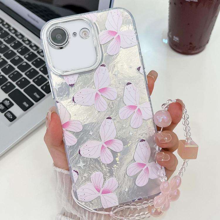 Plating Texture Butterfly Wristband TPU Phone Case with Glitter Lens Film, For iPhone 16e, For iPhone 16 Pro Max, For iPhone 16 Pro, For iPhone 16 Plus