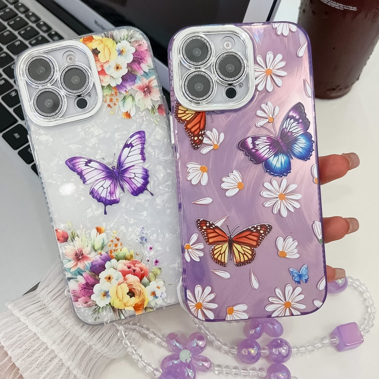 Plating Texture Butterfly Wristband TPU Phone Case with Glitter Lens Film, For iPhone 14, For iPhone 14 Pro, For iPhone 14 Pro Max, For iPhone 13 Pro Max