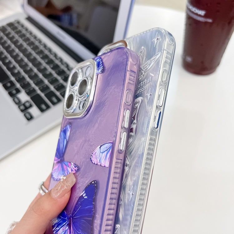 Plating Texture Butterfly Wristband TPU Phone Case with Glitter Lens Film, For iPhone 14, For iPhone 14 Pro, For iPhone 14 Pro Max, For iPhone 13 Pro Max