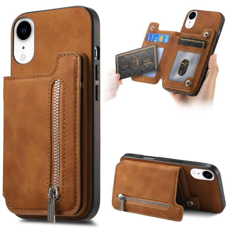 Retro MagSafe Zipper Wallet Card Bag Back Phone Case, For iPhone 11 Pro, For iPhone XR, For iPhone XS Max