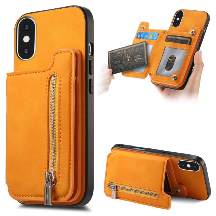 Retro MagSafe Zipper Wallet Card Bag Back Phone Case, For iPhone 11 Pro, For iPhone XR, For iPhone XS Max