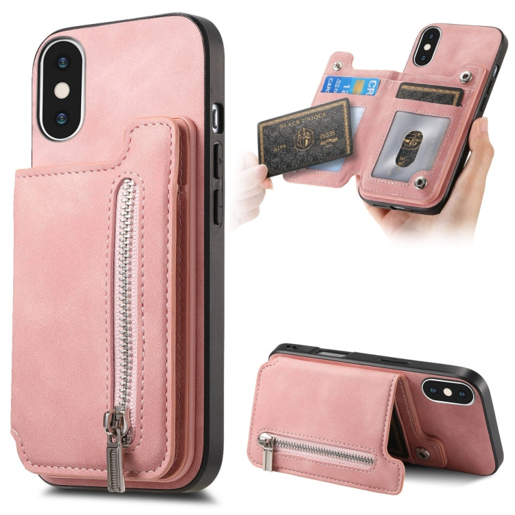 Retro MagSafe Zipper Wallet Card Bag Back Phone Case, For iPhone 11 Pro, For iPhone XR, For iPhone XS Max