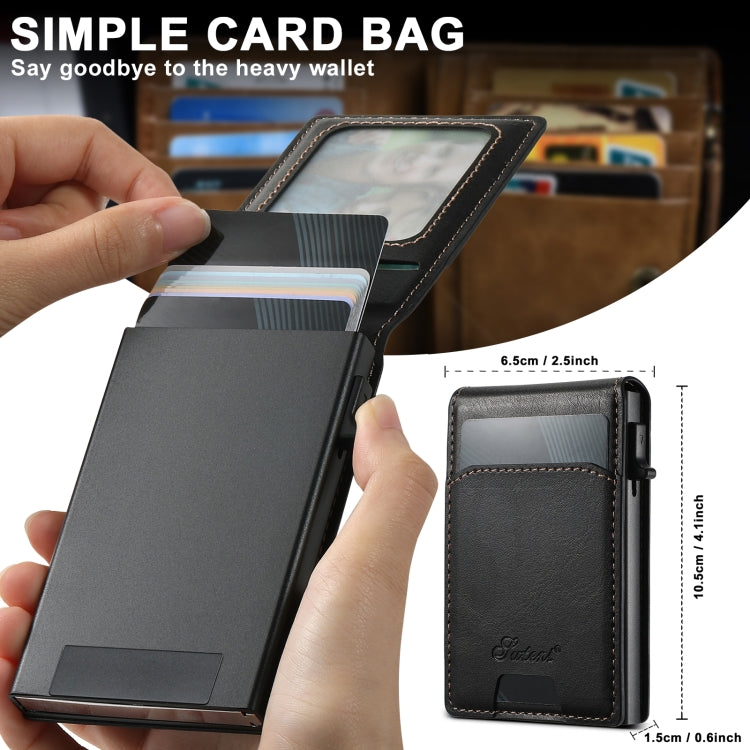 Suteni H19 Oil Wax 2-in-1 MagSafe Removable Card Box Back Phone Case, For iPhone 14 Pro Max, For iPhone 13 Pro Max, For iPhone 13 Pro, For iPhone 13, For iPhone 12, For iPhone 12 Pro Max, For iPhone 12 Pro