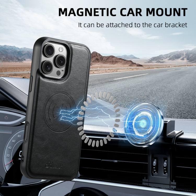 Suteni H19 Oil Wax 2-in-1 MagSafe Removable Card Box Back Phone Case, For iPhone 14 Pro Max, For iPhone 13 Pro Max, For iPhone 13 Pro, For iPhone 13, For iPhone 12, For iPhone 12 Pro Max, For iPhone 12 Pro