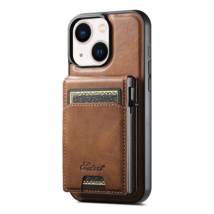 Suteni H19 Oil Wax 2-in-1 MagSafe Removable Card Box Back Phone Case, For iPhone 14 Pro Max, For iPhone 13 Pro Max, For iPhone 13 Pro, For iPhone 13, For iPhone 12, For iPhone 12 Pro Max, For iPhone 12 Pro