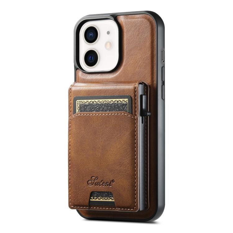 Suteni H19 Oil Wax 2-in-1 MagSafe Removable Card Box Back Phone Case, For iPhone 14 Pro Max, For iPhone 13 Pro Max, For iPhone 13 Pro, For iPhone 13, For iPhone 12, For iPhone 12 Pro Max, For iPhone 12 Pro