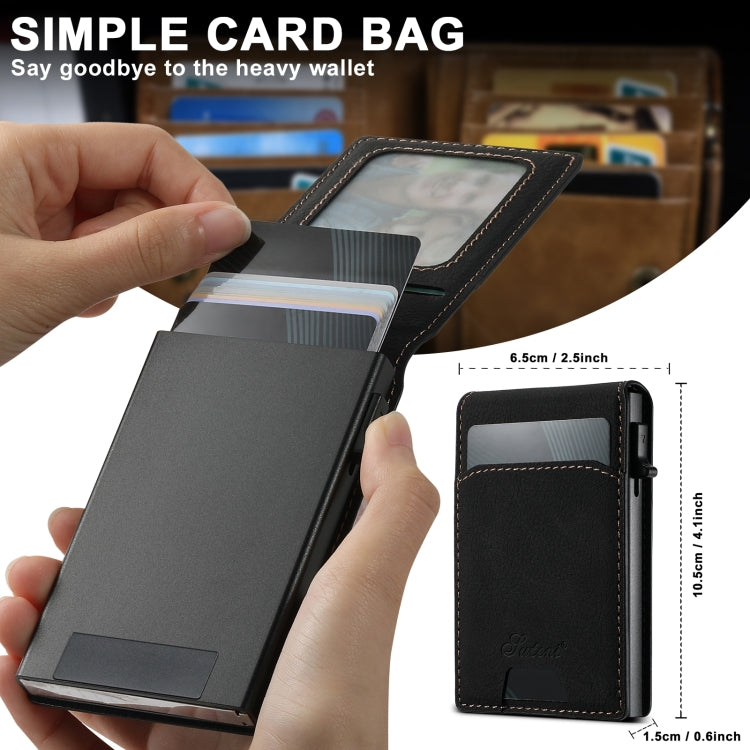 Suteni H19 Litchi Grain 2-in-1 MagSafe Removable Card Box Back Phone Case, For iPhone 14 Pro Max, For iPhone 13 Pro Max, For iPhone 13 Pro, For iPhone 13, For iPhone 12, For iPhone 12 Pro Max, For iPhone 12 Pro