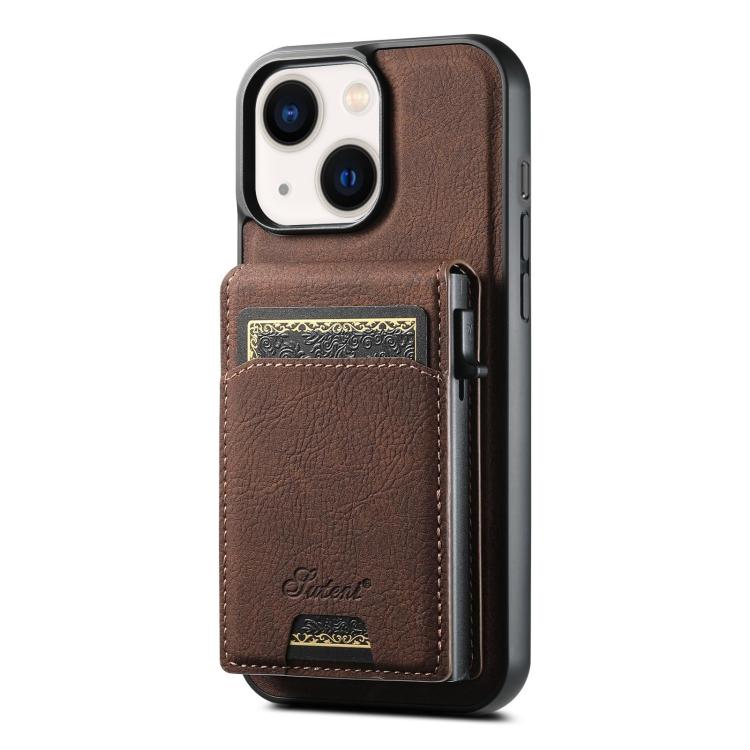 Suteni H19 Litchi Grain 2-in-1 MagSafe Removable Card Box Back Phone Case, For iPhone 14 Pro Max, For iPhone 13 Pro Max, For iPhone 13 Pro, For iPhone 13, For iPhone 12, For iPhone 12 Pro Max, For iPhone 12 Pro