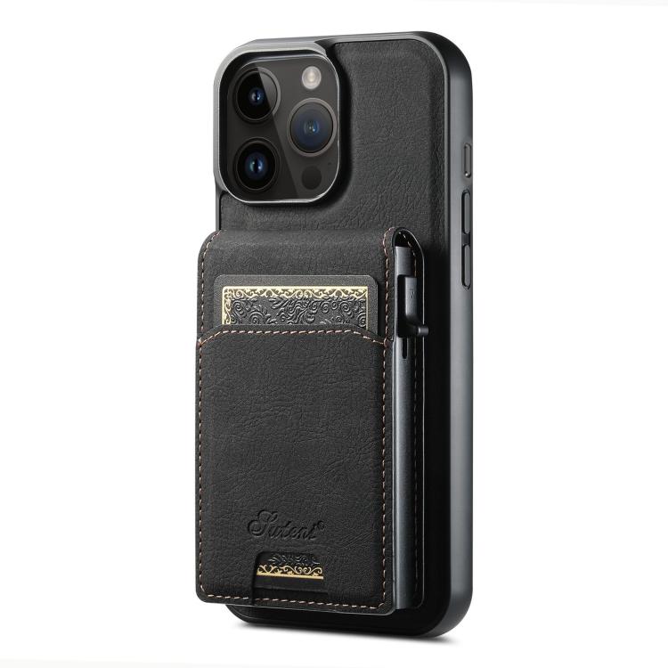 Suteni H19 Litchi Grain 2-in-1 MagSafe Removable Card Box Back Phone Case, For iPhone 14 Pro Max, For iPhone 13 Pro Max, For iPhone 13 Pro, For iPhone 13, For iPhone 12, For iPhone 12 Pro Max, For iPhone 12 Pro