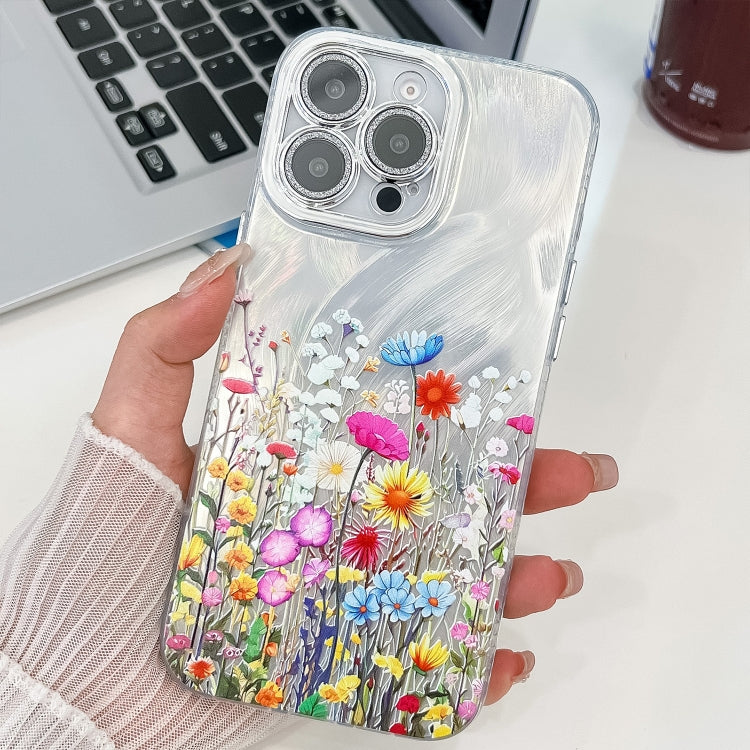 Electroplating Flower Texture TPU Phone Case, For iPhone 16e, For iPhone 16 Pro Max, For iPhone 16 Pro, For iPhone 16 Plus