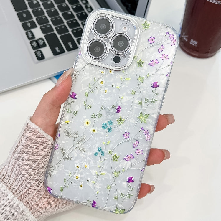 Electroplating Flower Texture TPU Phone Case, For iPhone 16e, For iPhone 16 Pro Max, For iPhone 16 Pro, For iPhone 16 Plus