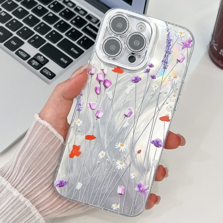 Electroplating Flower Texture TPU Phone Case, For iPhone 16e, For iPhone 16 Pro Max, For iPhone 16 Pro, For iPhone 16 Plus
