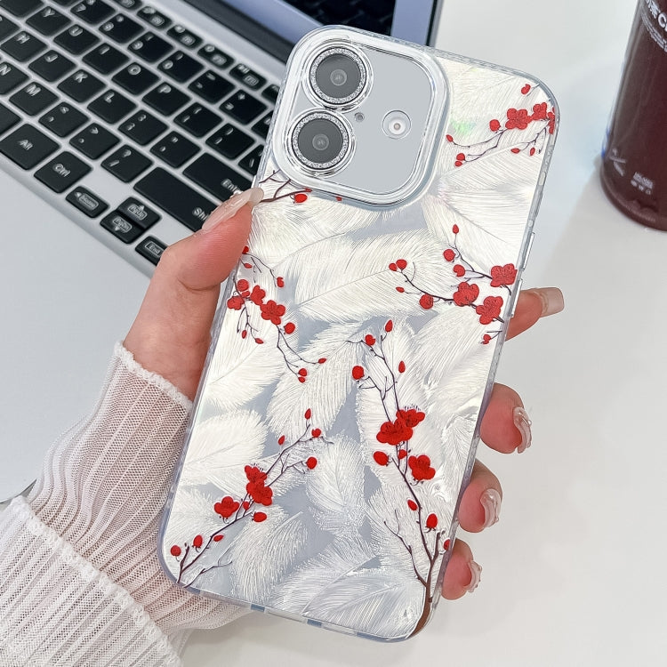 Electroplating Flower Texture TPU Phone Case, For iPhone 16e, For iPhone 16 Pro Max, For iPhone 16 Pro, For iPhone 16 Plus