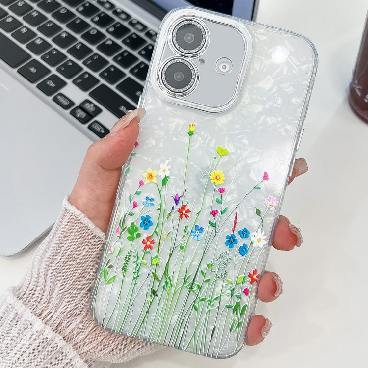 Electroplating Flower Texture TPU Phone Case, For iPhone 16e, For iPhone 16 Pro Max, For iPhone 16 Pro, For iPhone 16 Plus