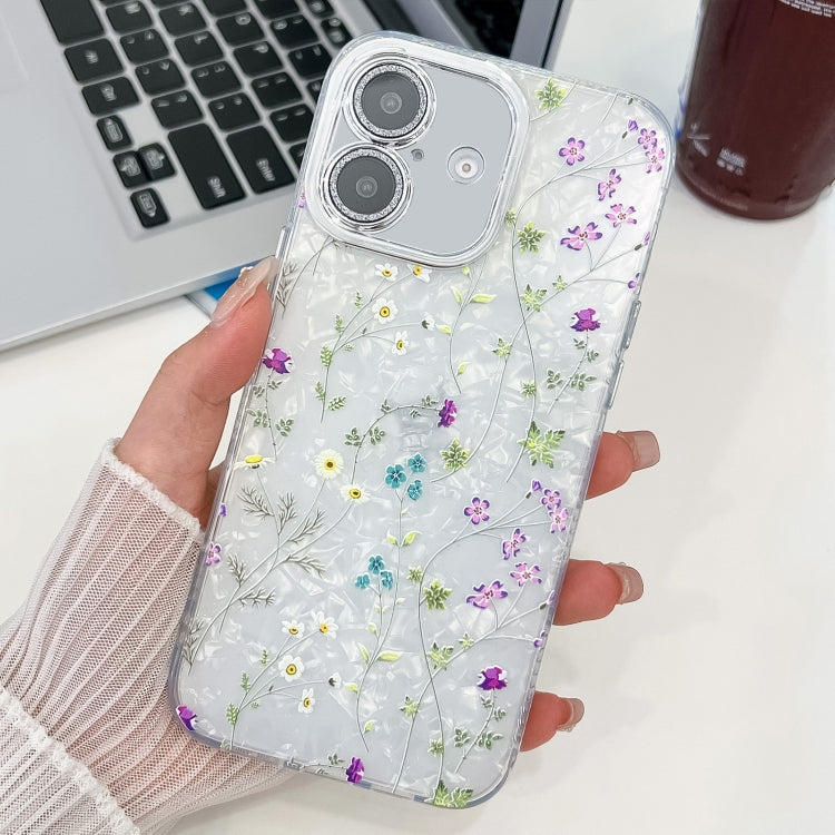 Electroplating Flower Texture TPU Phone Case, For iPhone 16e, For iPhone 16 Pro Max, For iPhone 16 Pro, For iPhone 16 Plus