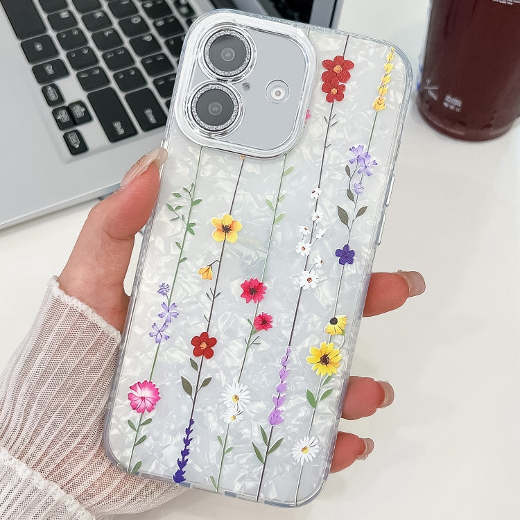 Electroplating Flower Texture TPU Phone Case, For iPhone 16e, For iPhone 16 Pro Max, For iPhone 16 Pro, For iPhone 16 Plus
