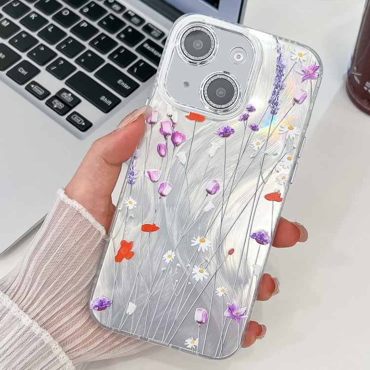 Electroplating Flower Texture TPU Phone Case, For iPhone 16, For iPhone 15 Pro Max, For iPhone 15 Pro, For iPhone 15