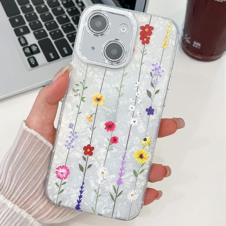 Electroplating Flower Texture TPU Phone Case, For iPhone 16, For iPhone 15 Pro Max, For iPhone 15 Pro, For iPhone 15
