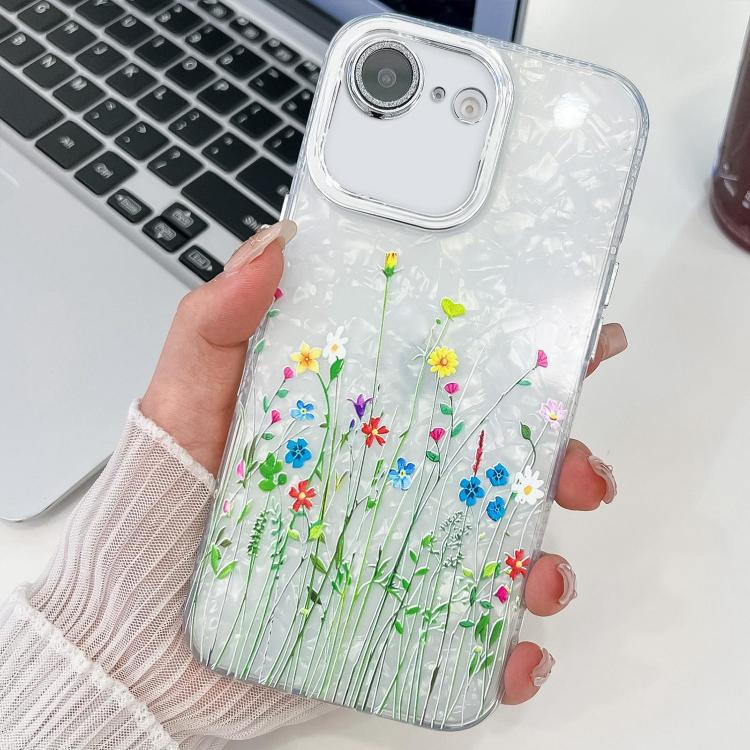 Electroplating Flower Texture TPU Phone Case, For iPhone 16e, For iPhone 16 Pro Max, For iPhone 16 Pro, For iPhone 16 Plus