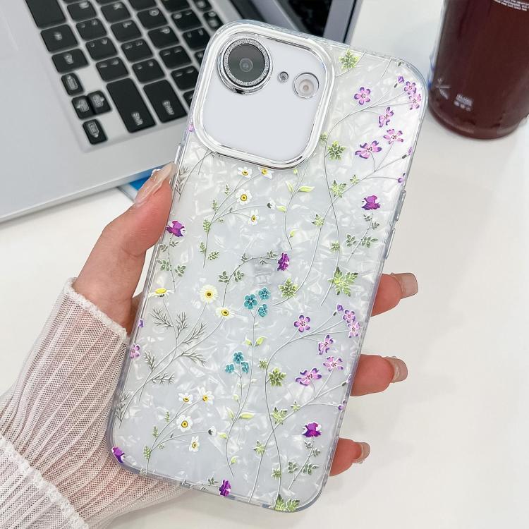 Electroplating Flower Texture TPU Phone Case, For iPhone 16e, For iPhone 16 Pro Max, For iPhone 16 Pro, For iPhone 16 Plus