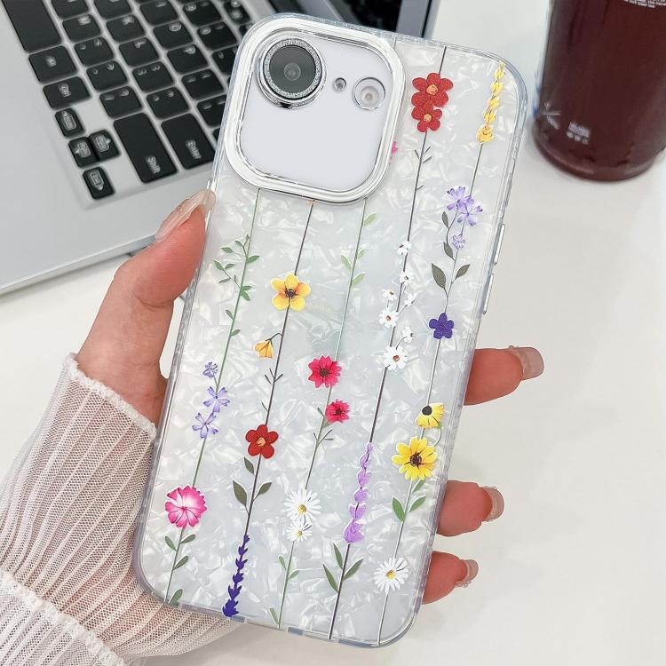 Electroplating Flower Texture TPU Phone Case, For iPhone 16e, For iPhone 16 Pro Max, For iPhone 16 Pro, For iPhone 16 Plus