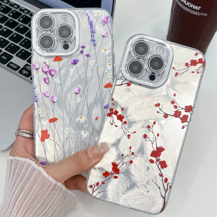 Electroplating Flower Texture TPU Phone Case, For iPhone 13 Pro, For iPhone 13