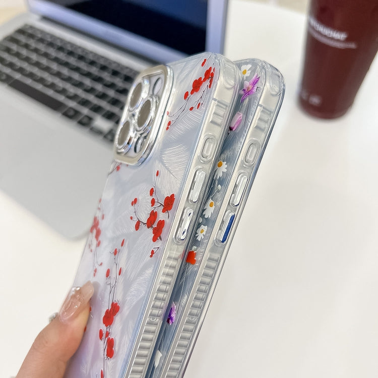 Electroplating Flower Texture TPU Phone Case, For iPhone 16e, For iPhone 16 Pro Max, For iPhone 16 Pro, For iPhone 16 Plus