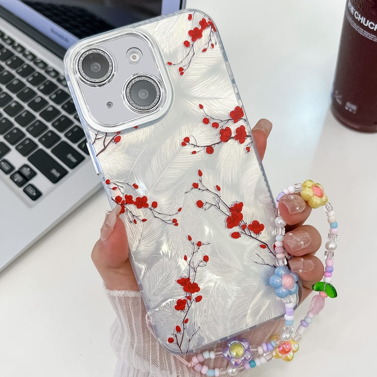 Electroplating Flower Texture Wristband TPU Phone Case, For iPhone 14, For iPhone 14 Pro, For iPhone 14 Pro Max, For iPhone 13 Pro Max