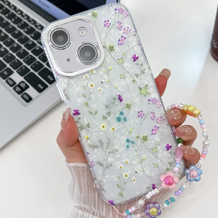 Electroplating Flower Texture Wristband TPU Phone Case, For iPhone 14, For iPhone 14 Pro, For iPhone 14 Pro Max, For iPhone 13 Pro Max
