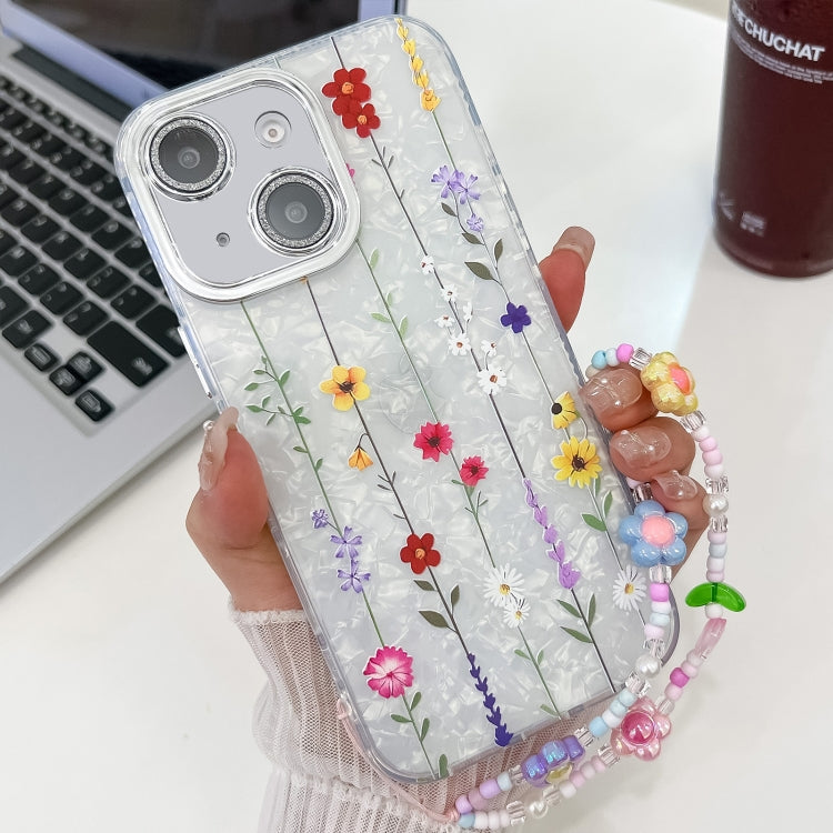 Electroplating Flower Texture Wristband TPU Phone Case, For iPhone 14, For iPhone 14 Pro, For iPhone 14 Pro Max, For iPhone 13 Pro Max