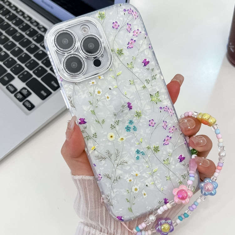 Electroplating Flower Texture Wristband TPU Phone Case, For iPhone 14, For iPhone 14 Pro, For iPhone 14 Pro Max, For iPhone 13 Pro Max
